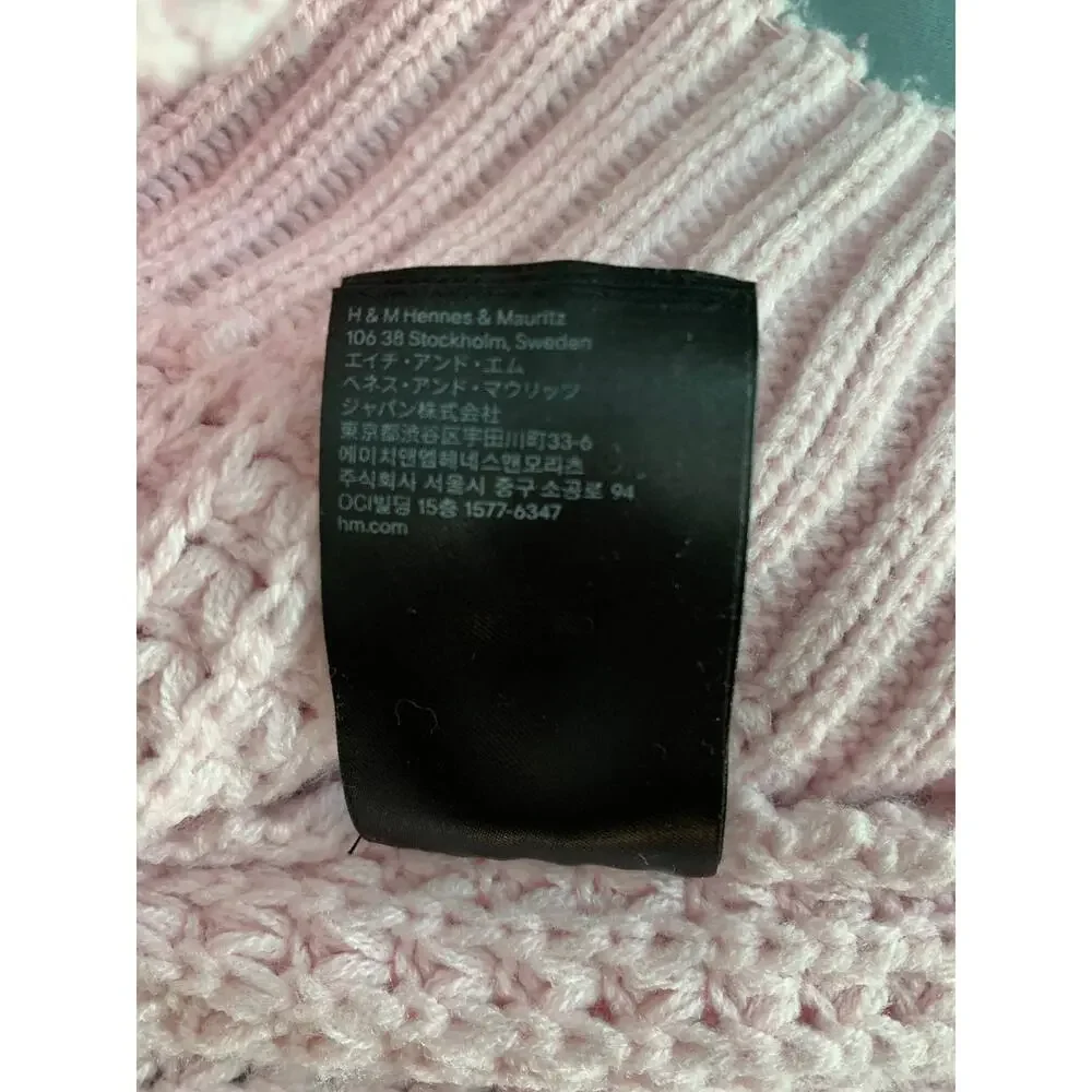 Divided Pink Mock Turtleneck Crop Sweater - M - Picture 4 of 7
